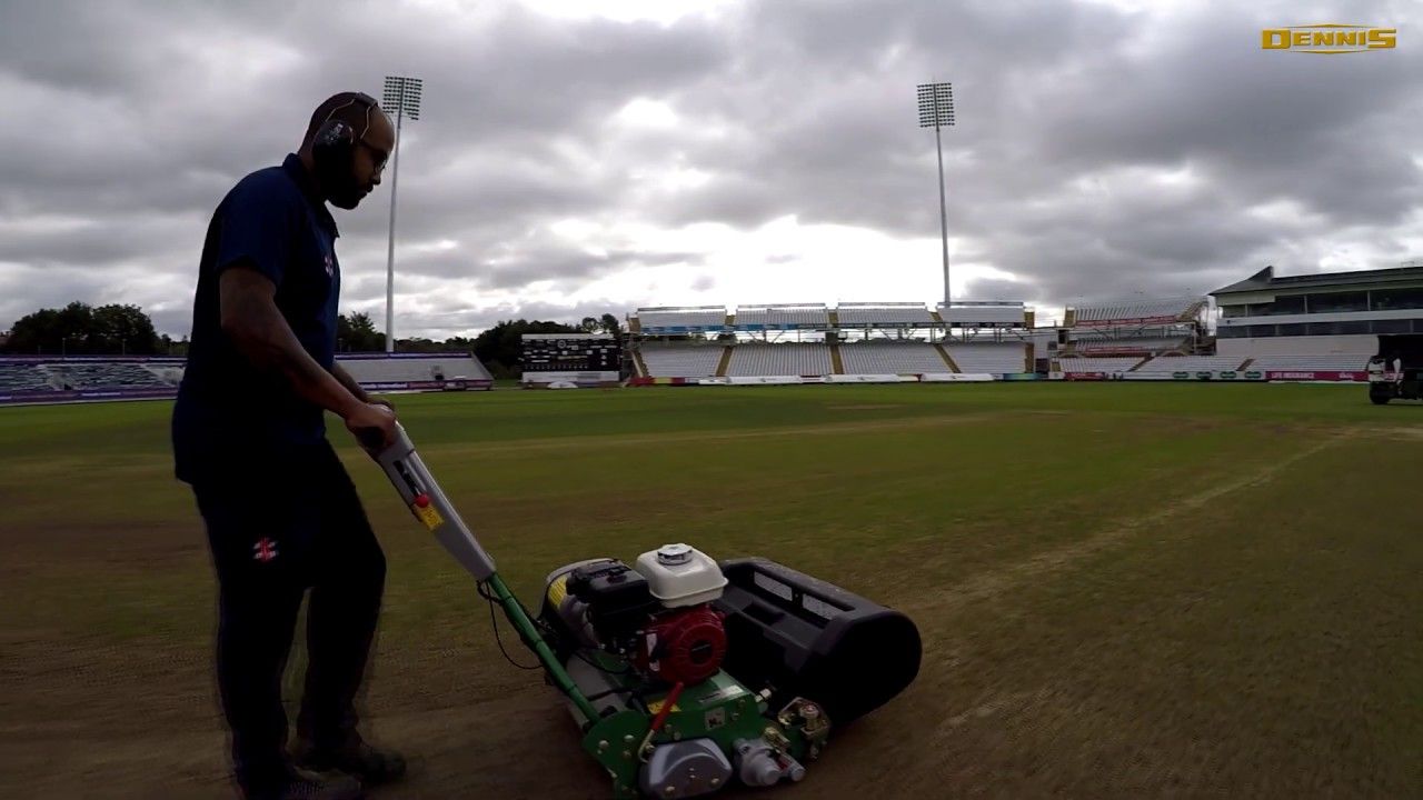 Video - Preparing-the-cricket-strip-at-the-Emirates-Riverside-with-the-Dennis-Razor-Ultra-cylinder-mower